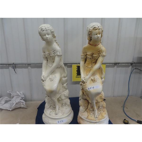 2 Chalkware Statues