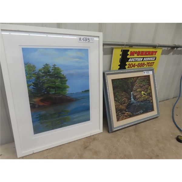 Painting On Canvas by Eveline Hebert 14" x 18" & Limited Edition Print by B. Kleyson 18" x 23"