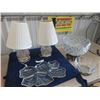Image 1 : 2 Lamps & Crystal Serving Bowl + Tray