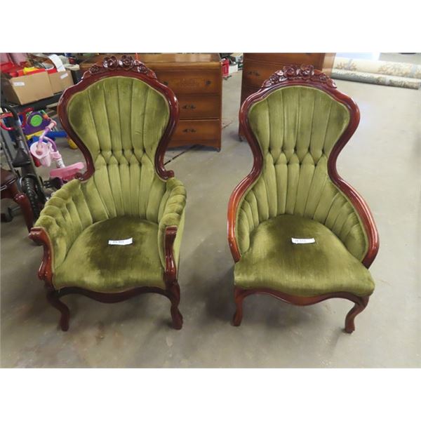 2 Fancy Highback Rosewood Chairs