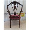Image 4 : Red Upholstered Arm Chair - Damaged