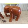 Image 2 : 2 Large Wooden Carved Elephants & 2 Others