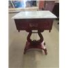 Image 2 : 4 Pc Marble Top Rosewood Tables - Small one is not Rosewood