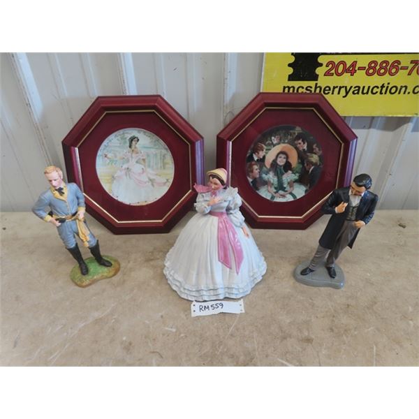 Gone with the Wind Figures & 2 Plates