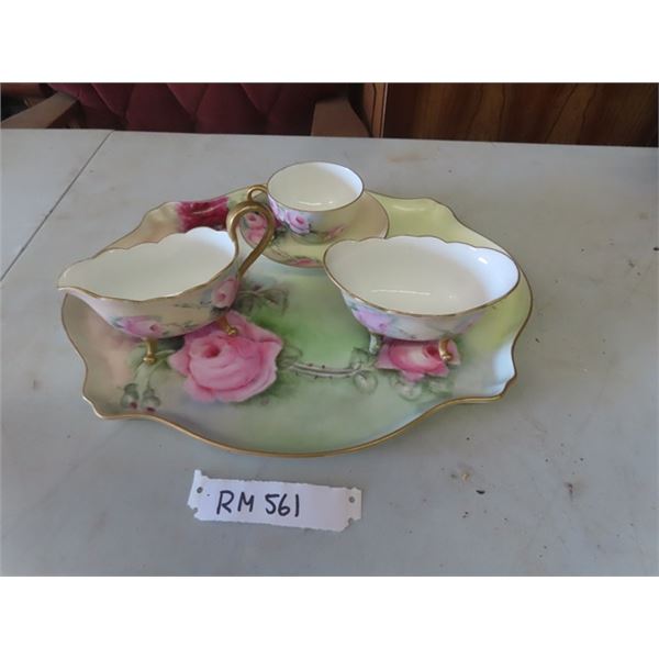 Cream + Sugar Pair, Tray, Cups + Saucers