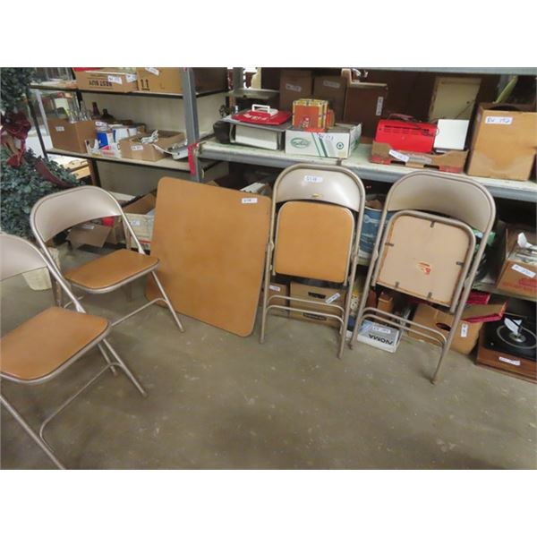 Folding Leg Card Table with 4 Chairs