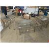 Image 1 : Metal + Glass Coffee Tables 20" x 49" x 29" & 2 End Tables 26" x 26" x 26"