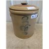 Image 1 : 3 Gal Salt Glaze Crock With Lid - Chip on Handle
