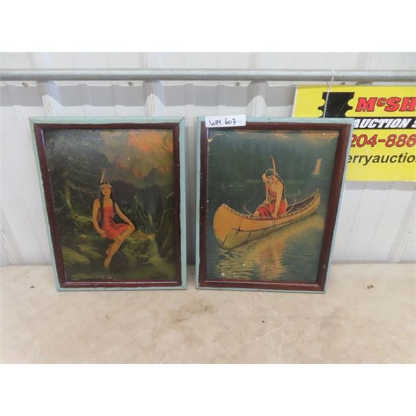 2 Indigenous Girl Pictures 14" x 17"