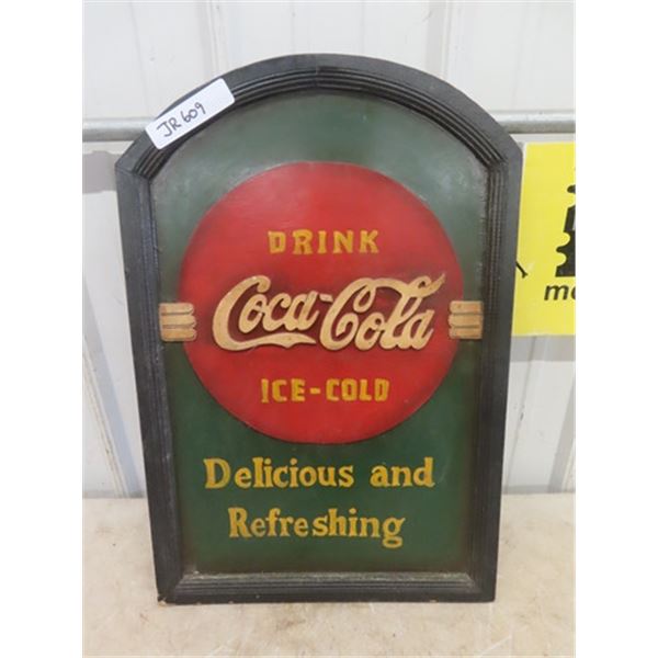 Wooden Fantasy Coke Sign 16" x 24"