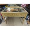 Image 1 : 2 Drawer Writing Desk with Fitted Glass Top 32" x 22" x 38"