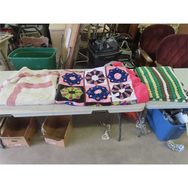 2 Homemade Afghans & 1 Quilt
