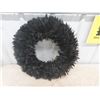 Image 4 : 2 Halloween Items; Black Feather Wreath, Crow on Pumpkin