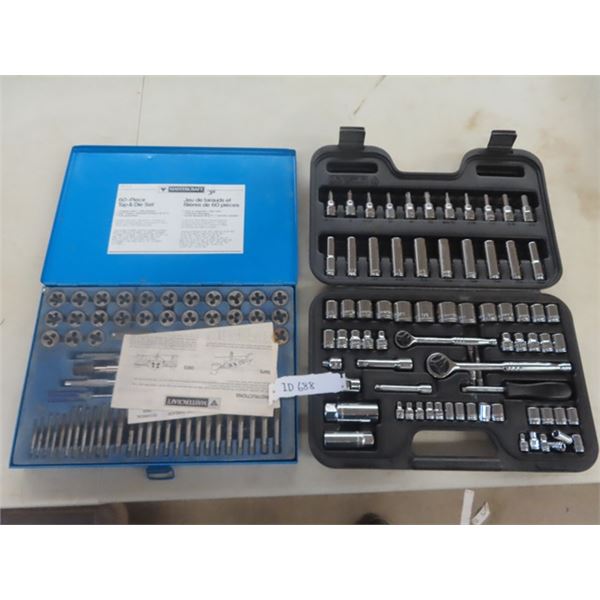 Mastercraft 60 pc Tap + Die Set, Mastercraft 74 pc Socket Set : 1/4" + 3/8"
