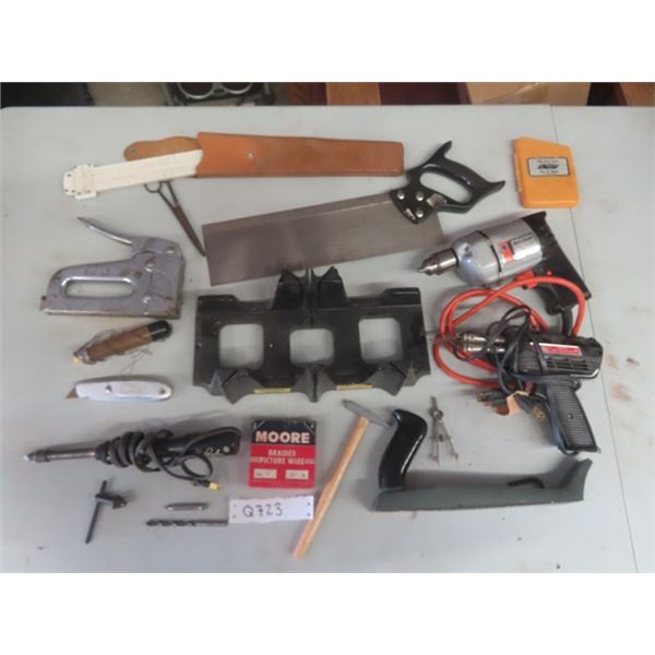 3/8" B+D Drill, Mitre Saw, Stapler, Solderinng Gun Drywall Rasp