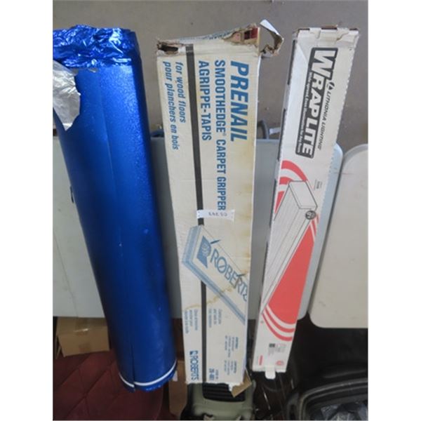 4' Light Fixture, Carpet Gripper, Underlay Roll