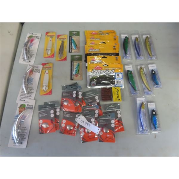 16 Lures, 6 Bags of Power Bait, 12 Packs Pike Spin Rig