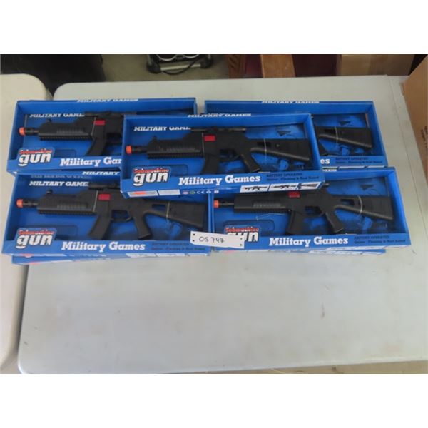 5 Toy Sub Machine Gun Toys - New in Boxes
