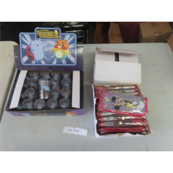 24 Disney Pencil Cases, Bravest Warriors Key Hanger, Display Box Full