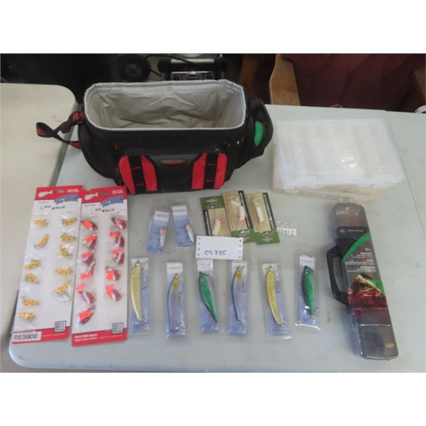 Rapalla Bait Bag, 11 Lures, 2 Display Cards, New Walley Tackle