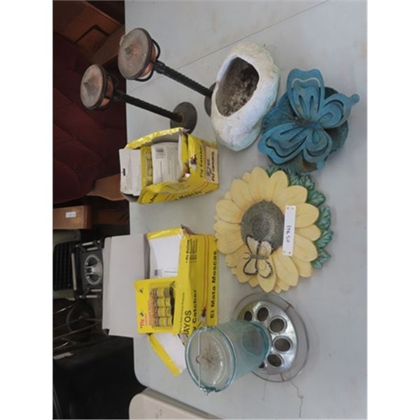 Outdoor Stuff ; Fly Catchers, Waterer, Decorations