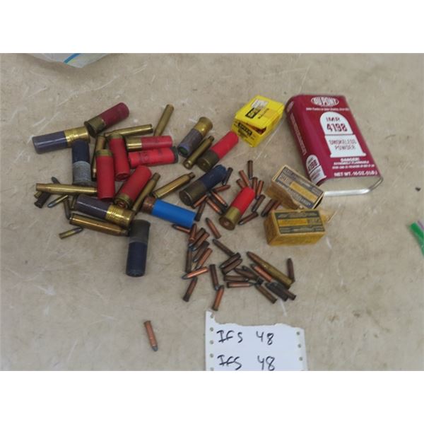 Mixture of Ammo , Vintage WRN 22 Ammo, Smokeless Powder, 22 Reload Bullets - MUST PROVIDE PROOF OF P