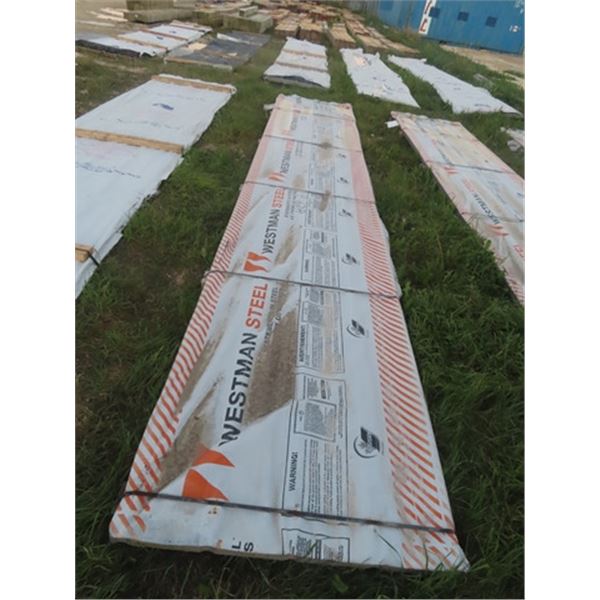 54 New Sheets of 18.3' Steel Cladding - Approx 2925 sq ft - Grey