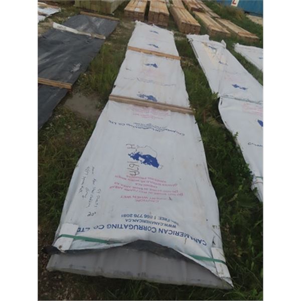 54 New Sheets of 20' Steel Cladding - Approx 3257 sq ft - Grey