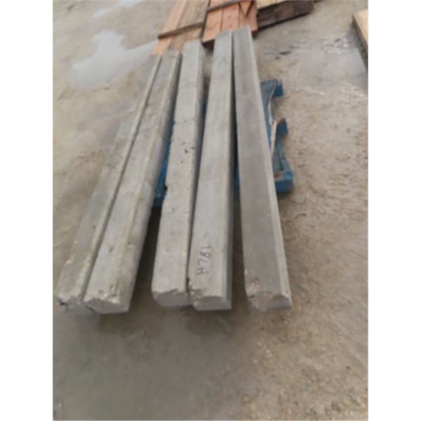 5 Cement Parking Lot Barriers 6" x 6" x 8'