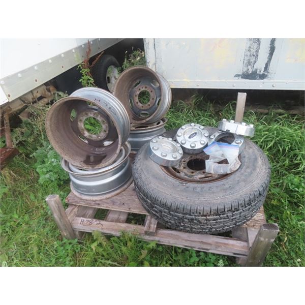 General Tire LT 245 / 75 R 17 with 8 Hole Rim + Center Caps & (4) 8 Hole Rims