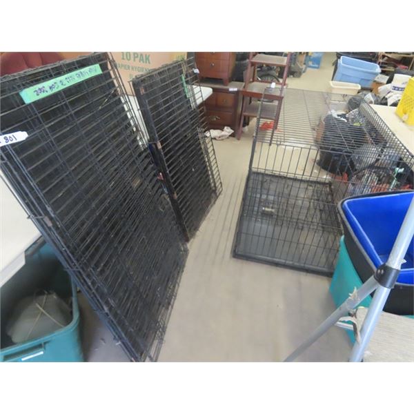 3 Large Dog Kennels - 30" x 33" x 48"