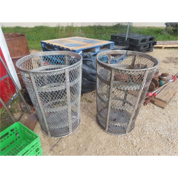 2 Metal Garbage Can 23" x 33"