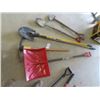 Image 1 : 6 Hand Yard Tools ; Pick, Spade, Edger, Shovel, Pole Extension