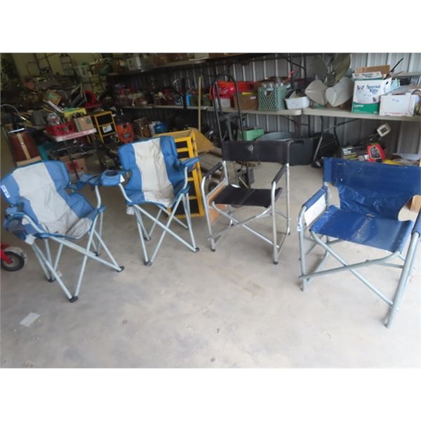 4 Folding Yard Chairs