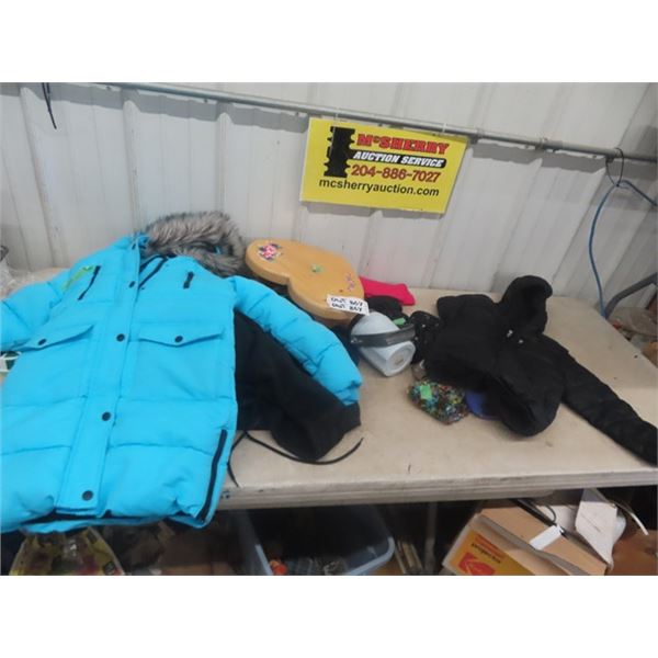 Girls Sz Med Winter Jacket, Stool plus more Winter Wear + cloths