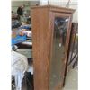 Image 2 : Oak Gun Cabinet with Etched Glass 60" x 23" x 13"