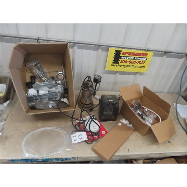 Submersible Pump, Electric Heater, Plumbing Supply , New Smoke Alarm,  Faucets