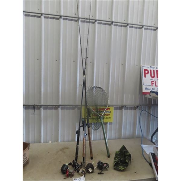 Fishing Rod + Reels & Net