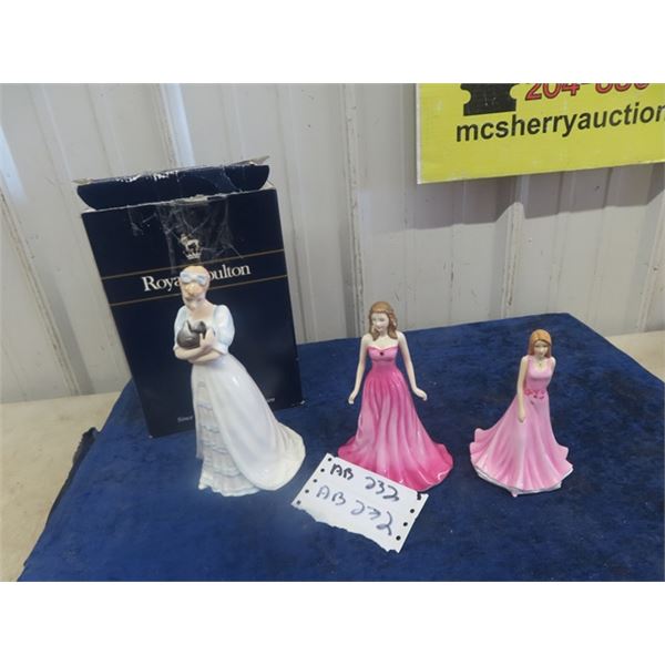 3 Royal Doulton Figurines; 1) Kimberly 1992 with Box, 1) Ruby 2006, 1) Liz 2013