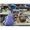 Image 1 : Afghan Blanket, Cast Pot, Iron, Fireplace Tools