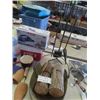 Image 3 : Afghan Blanket, Cast Pot, Iron, Fireplace Tools