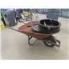 Image 2 : Rubber Tires Wheel Barrow & 2 Oil Catch Pans