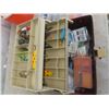 Image 2 : Plano Tacklel Box with Tackle - some New , Minnow Bucket, Hatchet & Saw