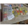 Image 3 : Plano Tacklel Box with Tackle - some New , Minnow Bucket, Hatchet & Saw