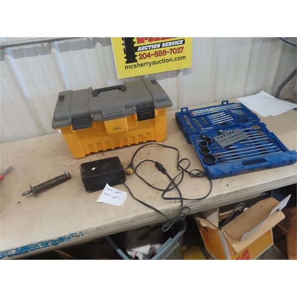 Plano Tool Box; Drill Bits, Hole Saw, Car Heater, Draw Pin plus more