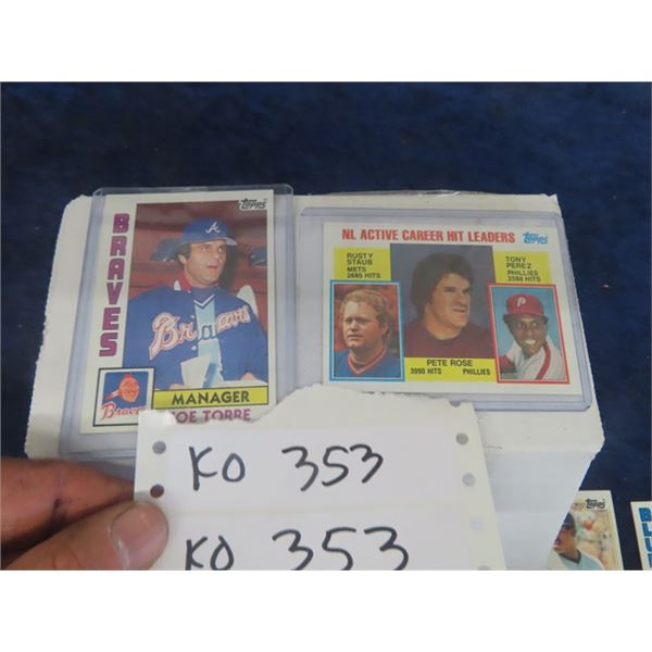 400 Topps Baseball Cards 1983-1984; Torrey, Schmidt, Rice plus others