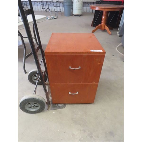 Wooden 2 Drawer Cabinet 26  x 18  x 18.5 