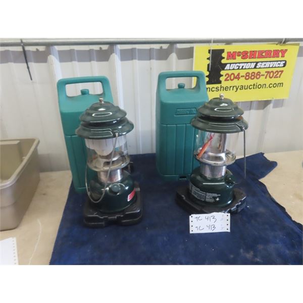 2 Coleman Lanterns with Cases; 1) Model 286A 703 1) Model 288A 700