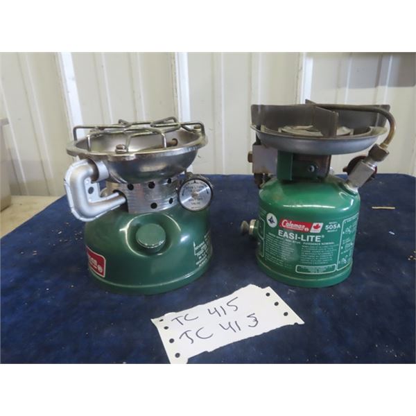 2 Coleman One Burner Stoves; 1) 502, 1) 505A