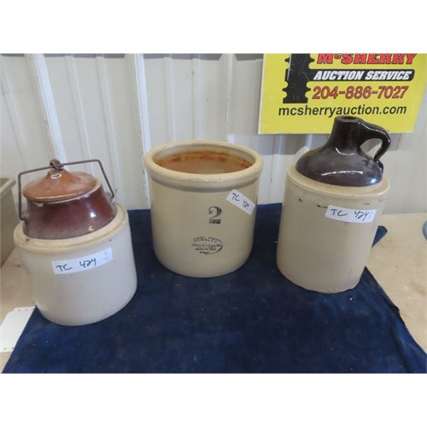 Medalta 2 Gal Crock, Crockery Jug & Pickle Crock